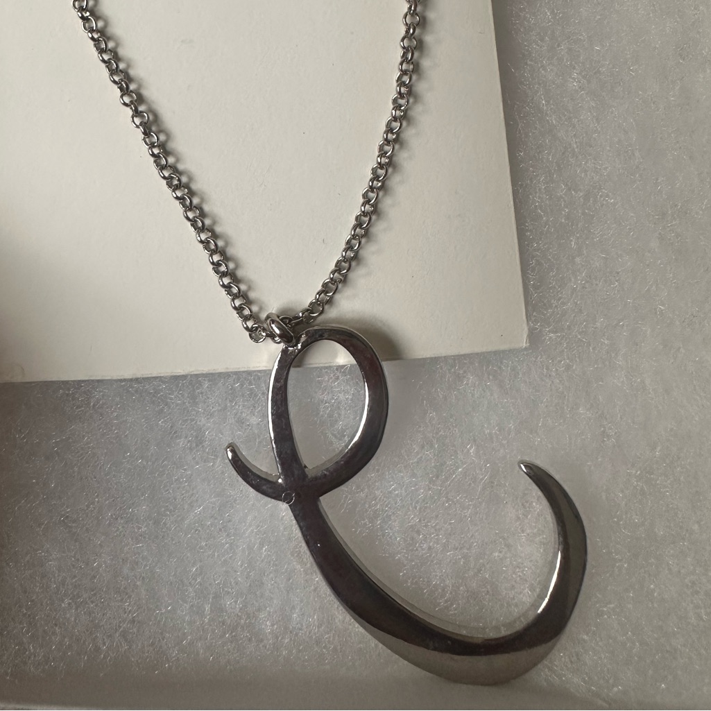 Nwt Aqua By Bloomindales 32 Polished Script C Initial Pendant Necklace 55$
